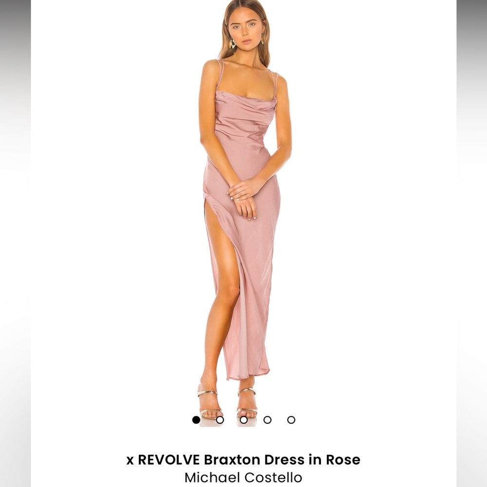 Michael Costello One Shoulder Dress in Rose